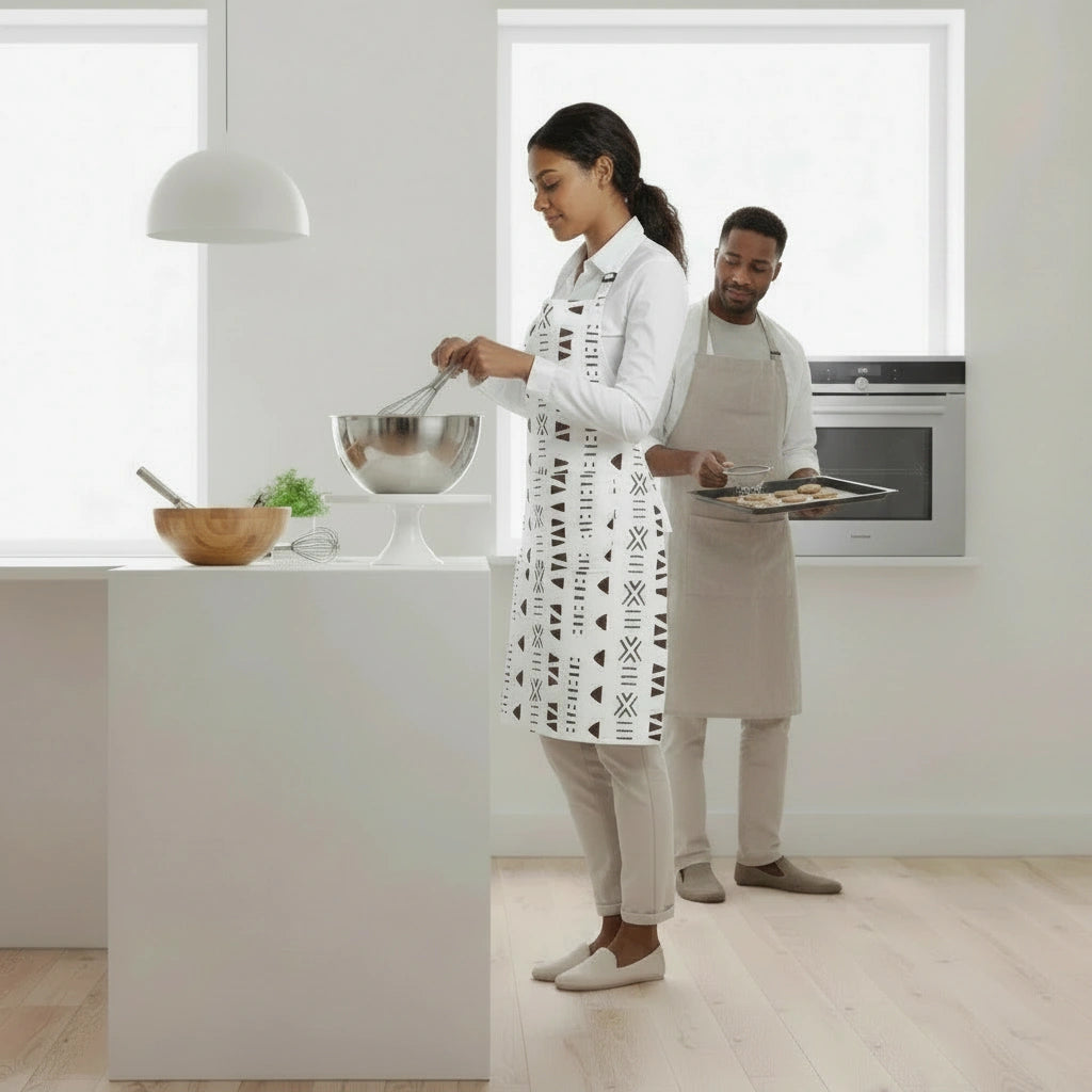 Mud Cloth Print Apron | All-Over Print | Adjustable