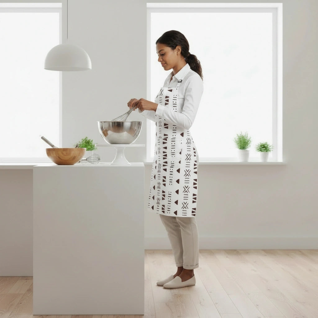 Mud Cloth Print Apron | All-Over Print | Adjustable