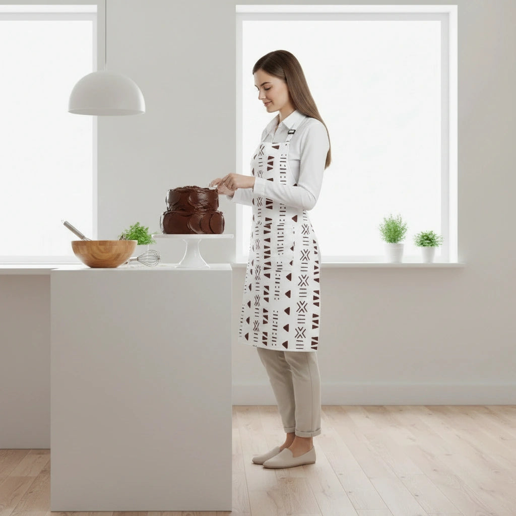 Mud Cloth Print Apron | All-Over Print | Adjustable
